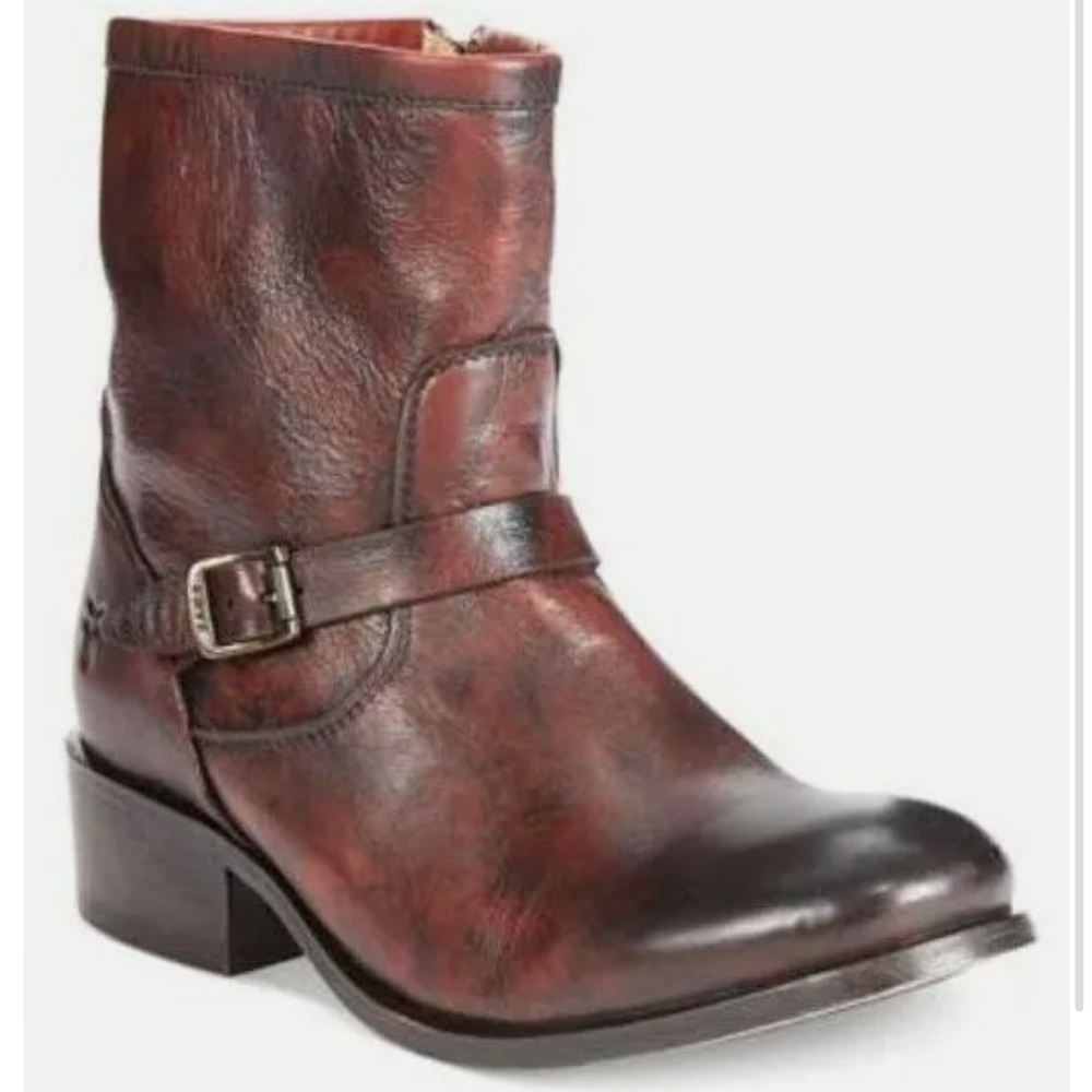 Frye Women’s Lynn Strap short boot in burnt red